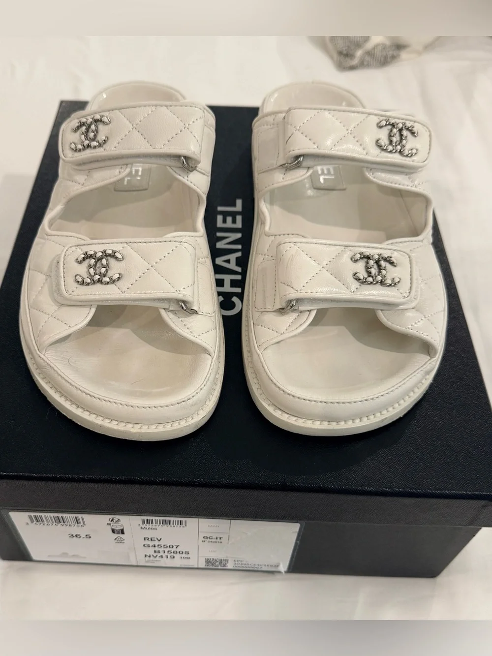Chanel Dad Sandals in Quilted Leather